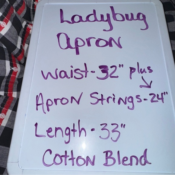 📌Ladybug Gingham Pinafore Smock Apron Black White Cotton Farmhouse Cottagecore - Picture 5 of 5